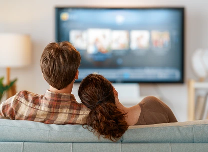 couple watching media