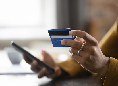 consumer with a credit card